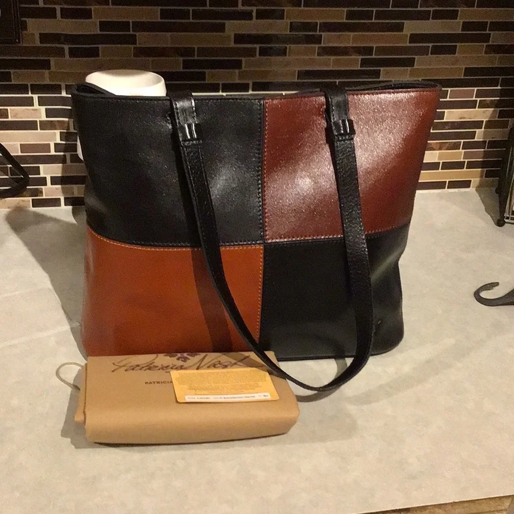 Patricia Nash Tote Bag Colorblock Danville Handbag black / brown